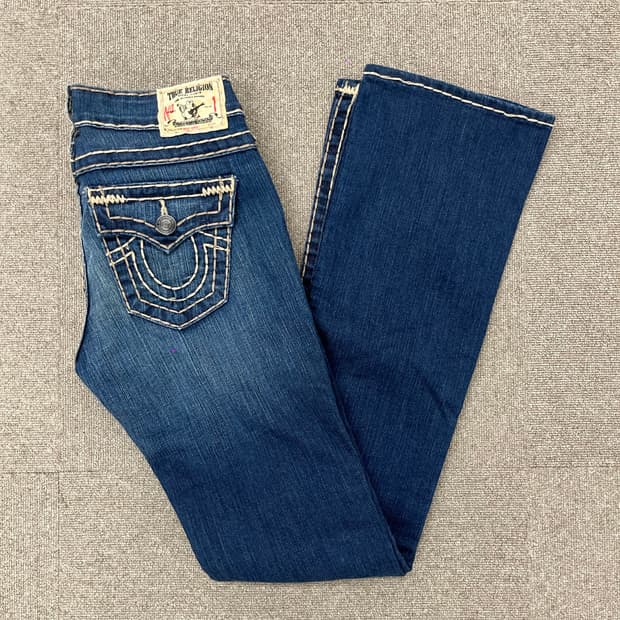 TureReligion brown stitch jeans