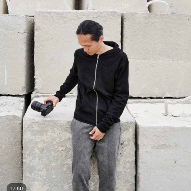 모노프리베 텍스쳐 후드집업 블랙 2 사이즈