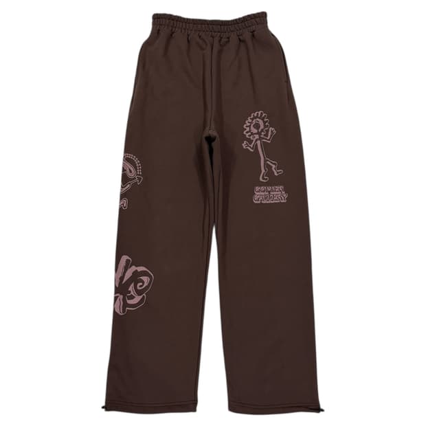 가터갤러리 브라운 에스닉 두들 스웻팬츠 바지 M