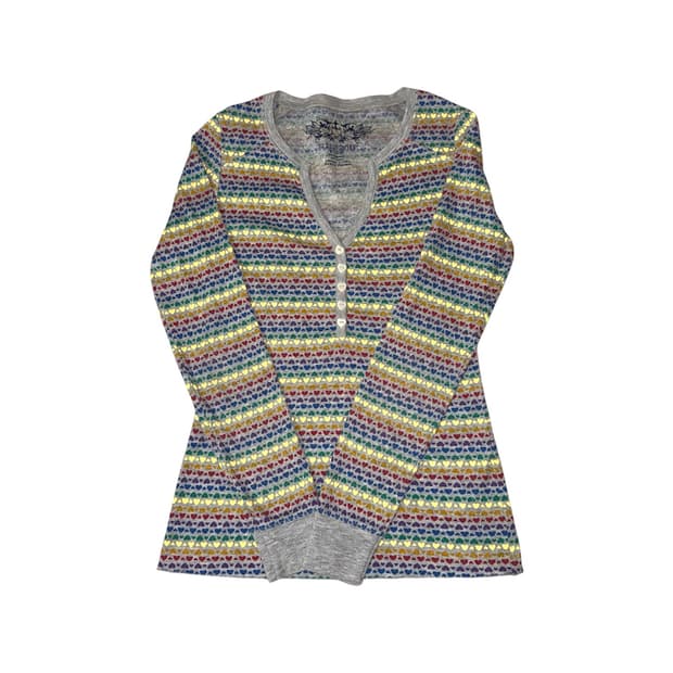 vintage rainbow heart long sleeve 