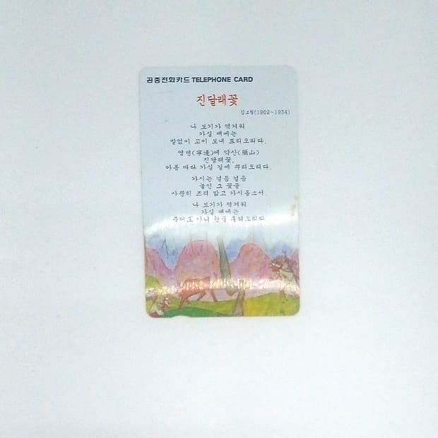 시인 김소월 진달래꽃 y2k 다꾸 소품 전화카드