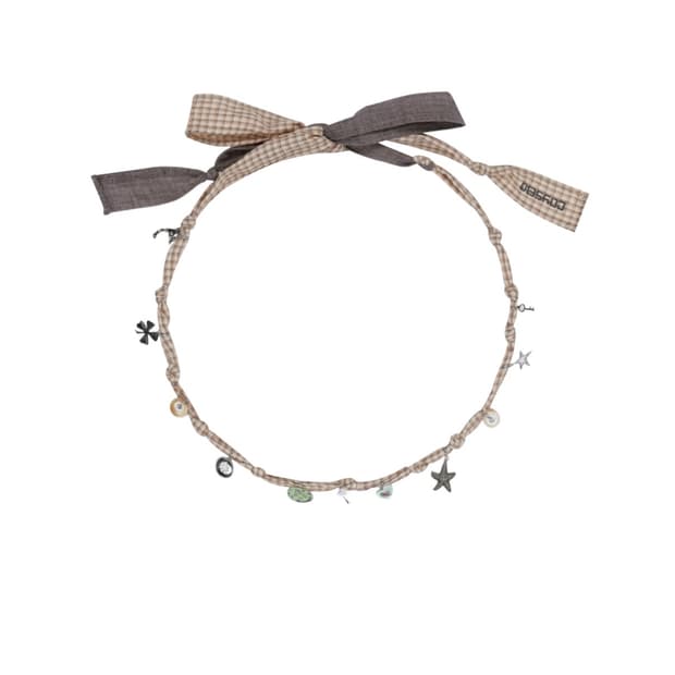 코이세이오 RAW FABRIC NECKLACE ASH BROWN
