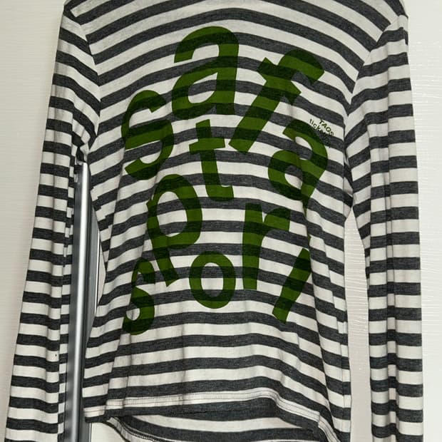 사파리스팟 1/2 TICKETING STRIPE BORDER HOODIE
