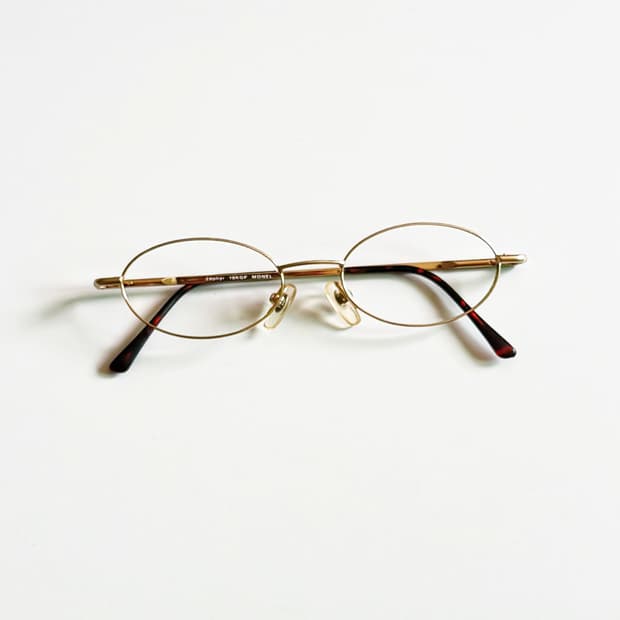 Zephyr 골드 슬림 오벌 메탈 프레임 빈티지 안경