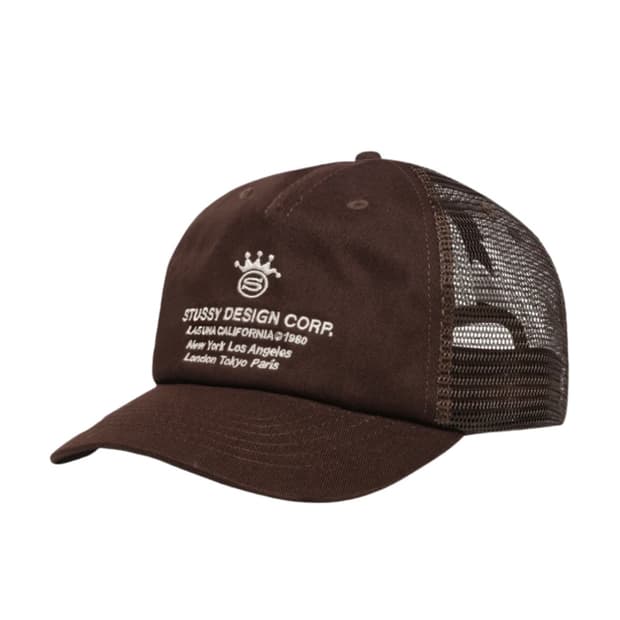 스투시 로우 프로파일 디자인 코프 트러커 스냅백 브라운