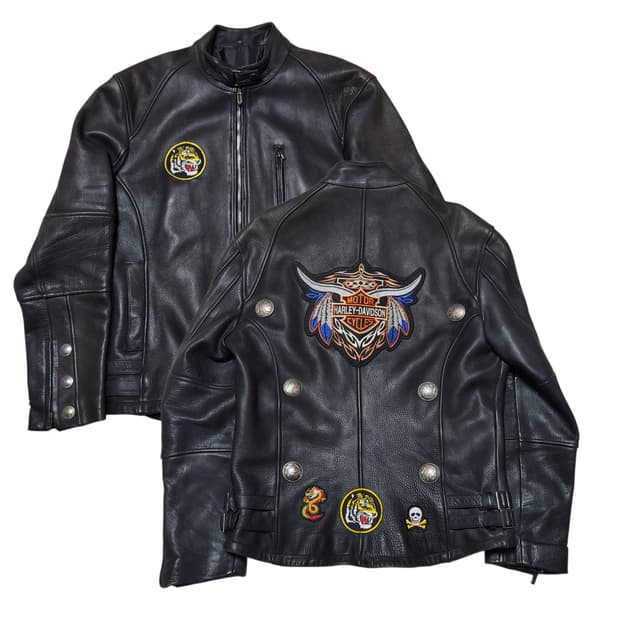 (L) 90s 빈티지 소가죽자켓 라이더자켓 카우하이드자켓