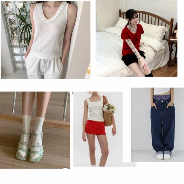 에이블리 상의 2벌 하의 2벌 신발 1켤레 다해서 무료나눔급