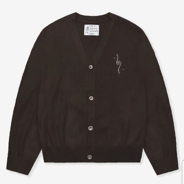 루나키후 후와후와 루즈핏 가디건 브라운 WXK027