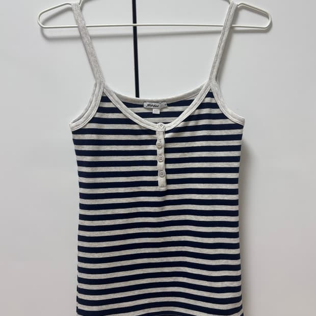 섭듀드 subdued stripe tank top navy 