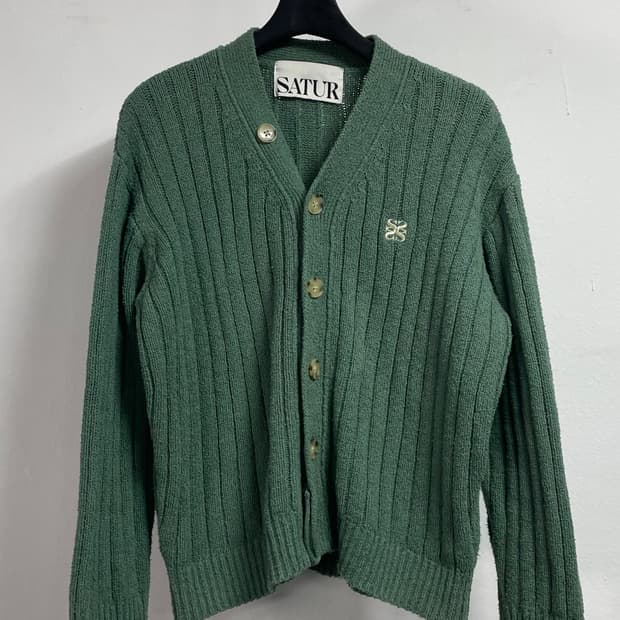 세터 파로 부클 그린 가디건 (on.277)