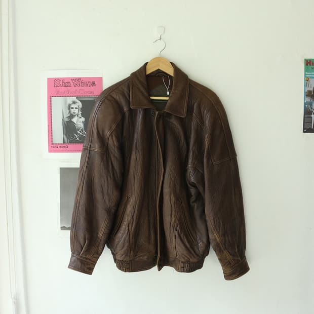 90s 브라운 레더 자켓