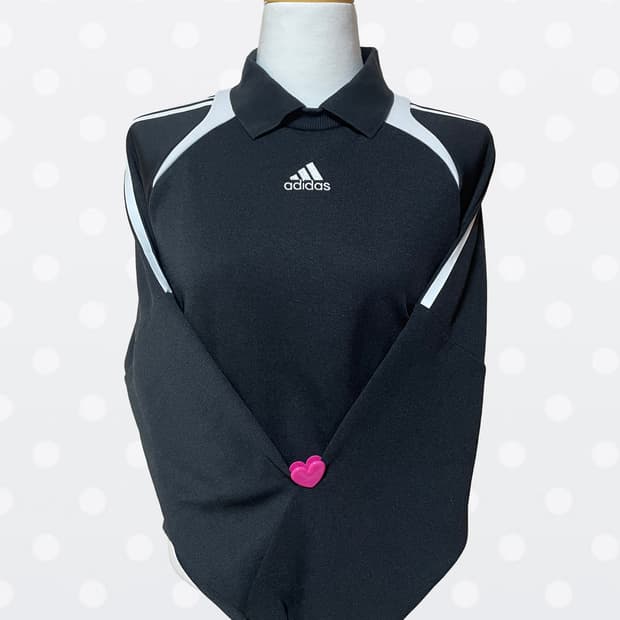 아디다스 삼선 크롭 카라 맨투맨