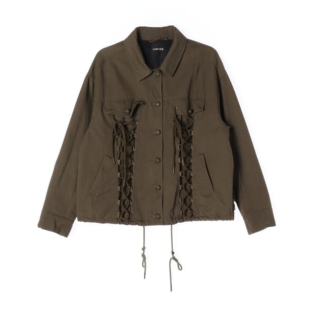 LABIJOU 레이스업 스트링 야상 자켓 F