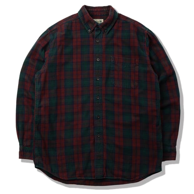 (105) 엘엘빈 딥포레스트 & 마룬 플레이드 버튼 다운 셔츠