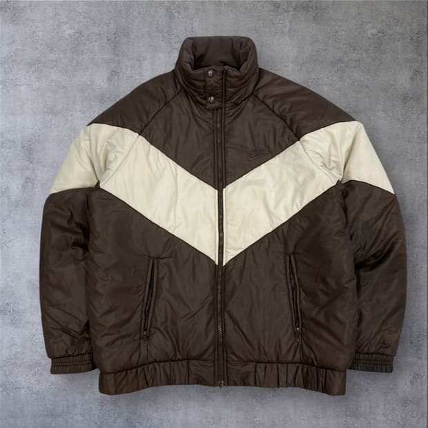 나이키 00s 브라운 배색 숏 패딩
