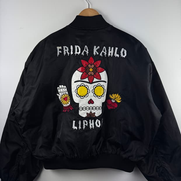 Frida Kahlo X LIPHOP 블랙 봄버 자켓1723