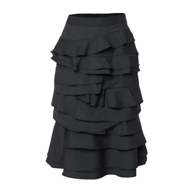 플레어업 파예 프릴 미디스커트 블랙