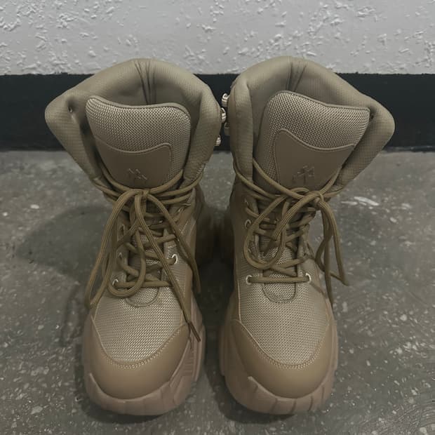 yeel leey PLATFORM BOOTS SNEAKERS BEIGE