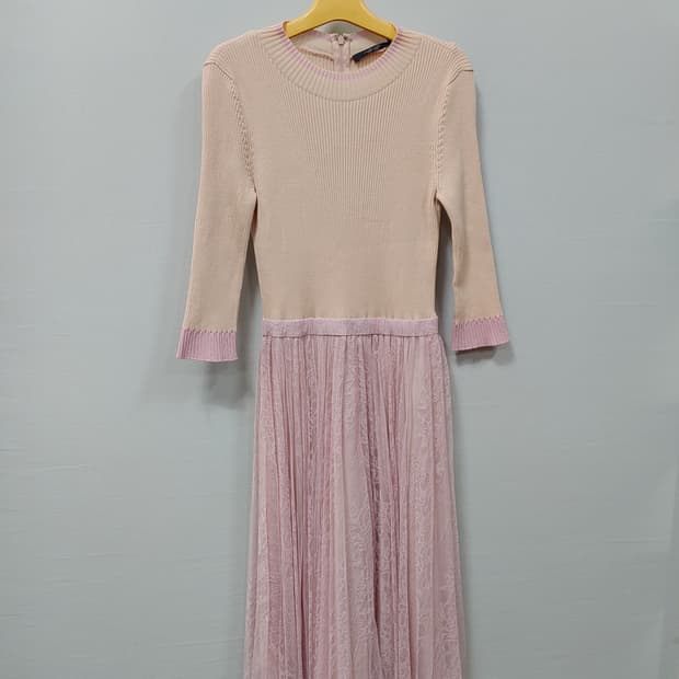 질스튜어트  핑크 레이스 롱 원피스 7부 44~55