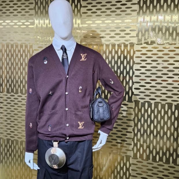 (100-105) 24SS 루이비통 엠브로이더드 코튼 가디건