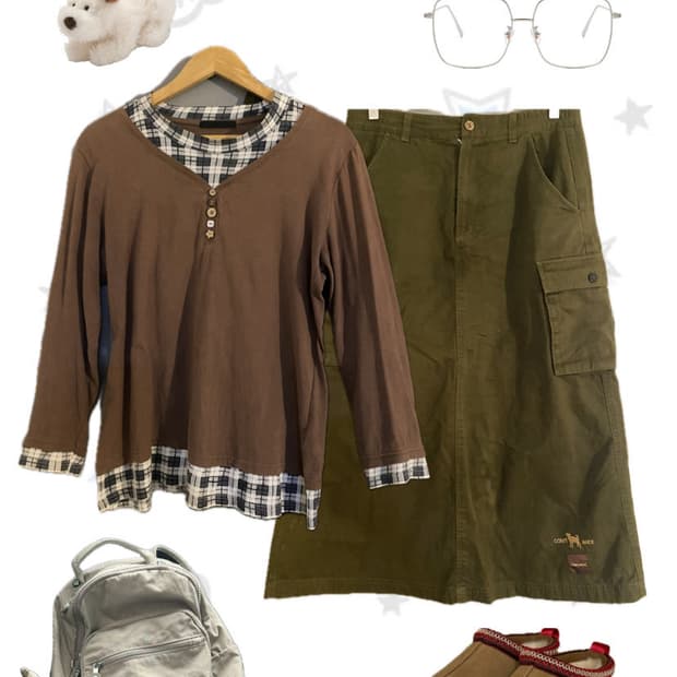 일본 빈티지 모리걸 너드 아메카지 코디set