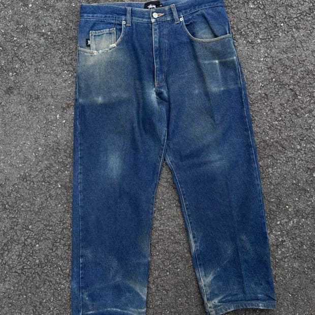 Stussy 스투시 워시드 데미지 데님팬츠