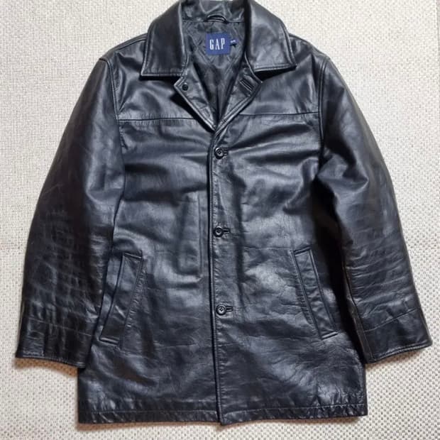 올드갭 old gap 레더 카코트 블랙 M