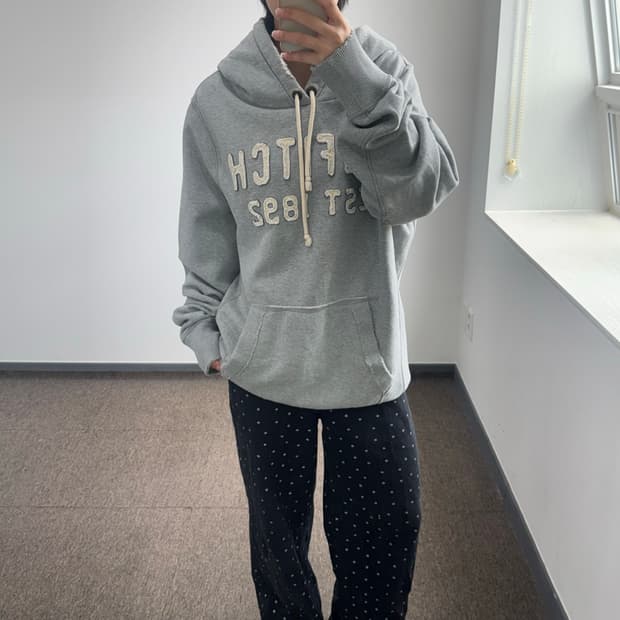 Abercrombie 아베크롬비 스펠아웃로고 그레이 후드티