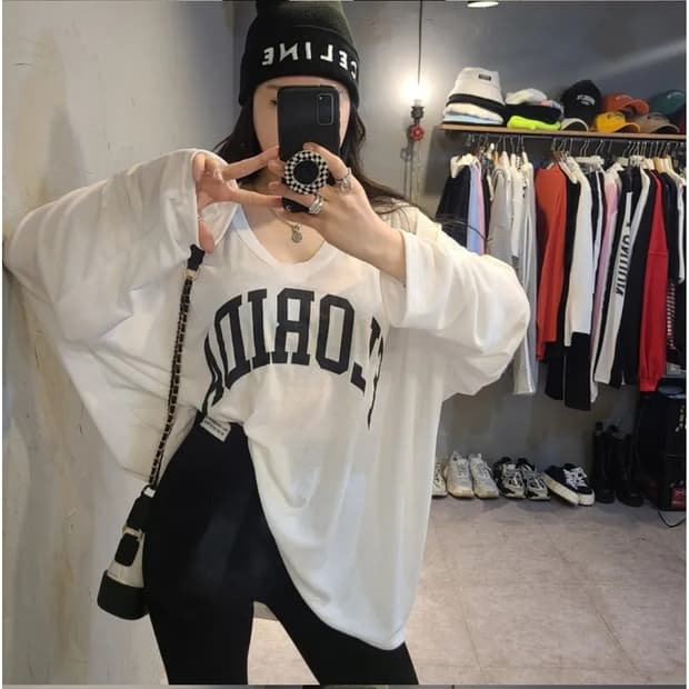 썸머 박시핏 여름 긴팔티