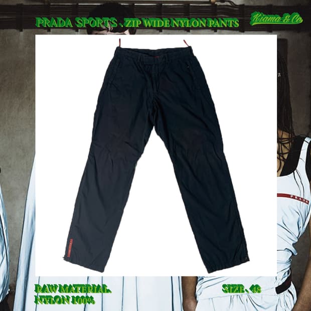 Zip wide nylon pants