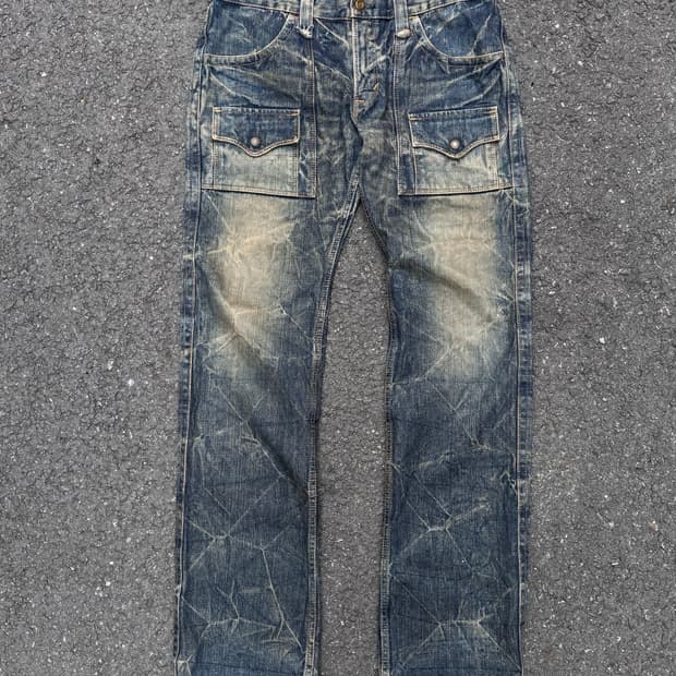 블루웨이 포켓 더티 페이딩 데님팬츠 