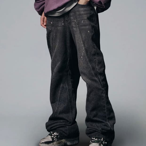 낫포너드 Curved Dirty Wash Bootscut Denim