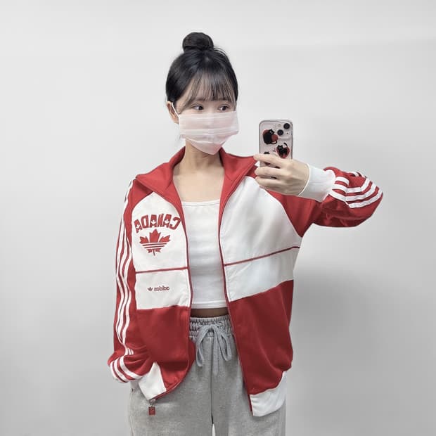 아디다스 캐나다 트랙탑 져지 레드 화이트