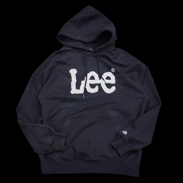 LEE 리 블래 빅로고 후드티