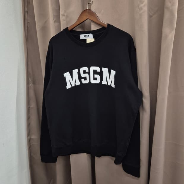MSGM 기모 블랙 로고 맨투맨 XL