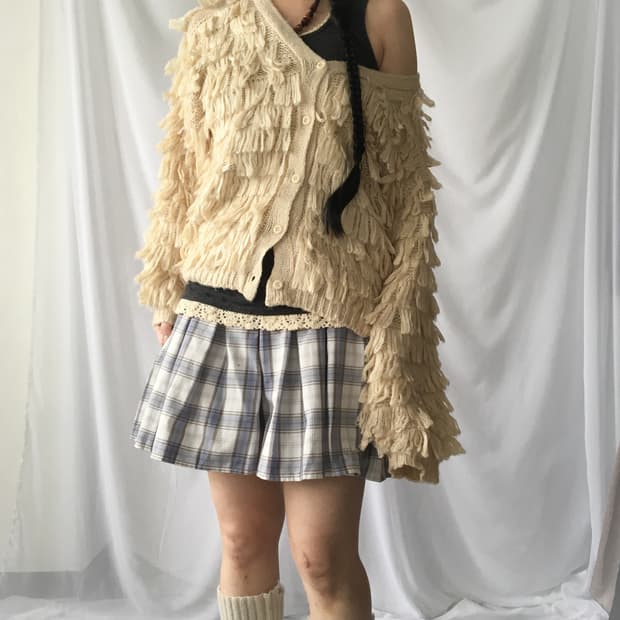 Fluffy knit cardigan
