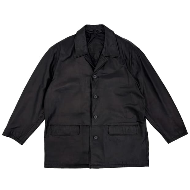 Roundtree&Yorke Leather Car Coat/ Xl