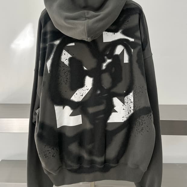 오프화이트 23SS 테디 에로우 스틸 후드티 