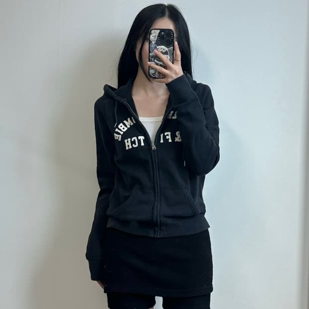 아베크롬비 y2k 와투케 네이비 딱붙 후드집업