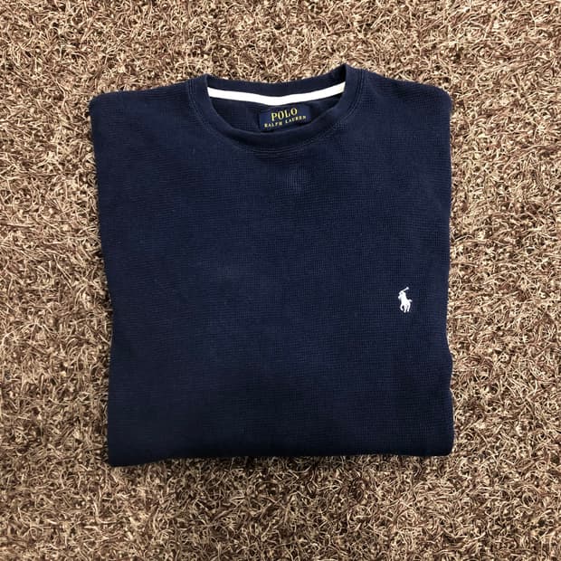 폴로 랄프로렌 네이비 와플 롱슬리브 티셔츠