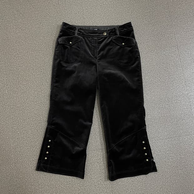 벨벳 플레어 크롭 팬츠