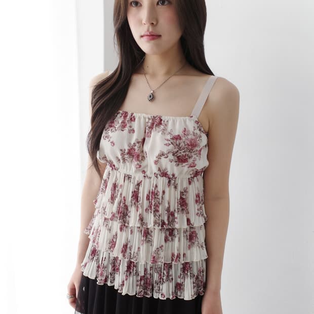 flower pleats sleeveless