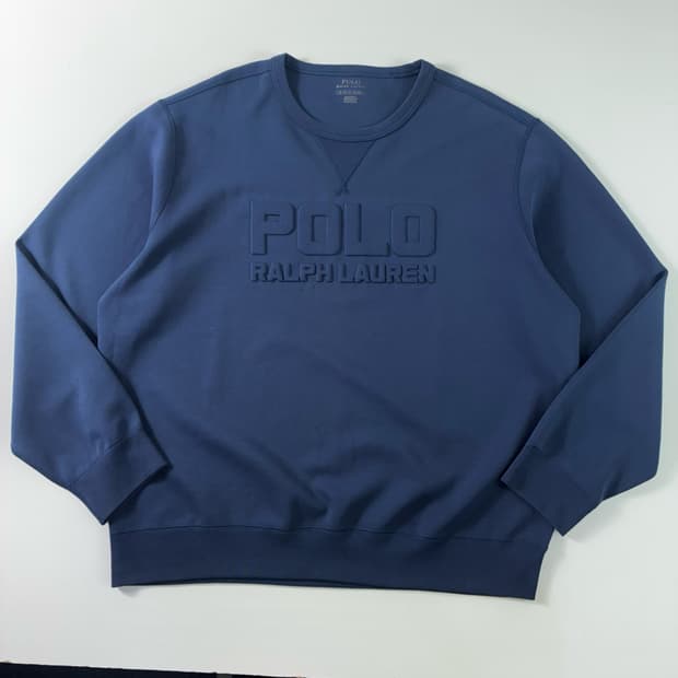 Polo  폴로 랄프로렌 엠보이드 로고 블루 맨투맨 