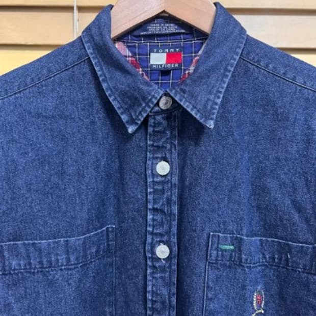 타미힐피거 남성 체크안감 셔츠자켓 워크자켓 XL