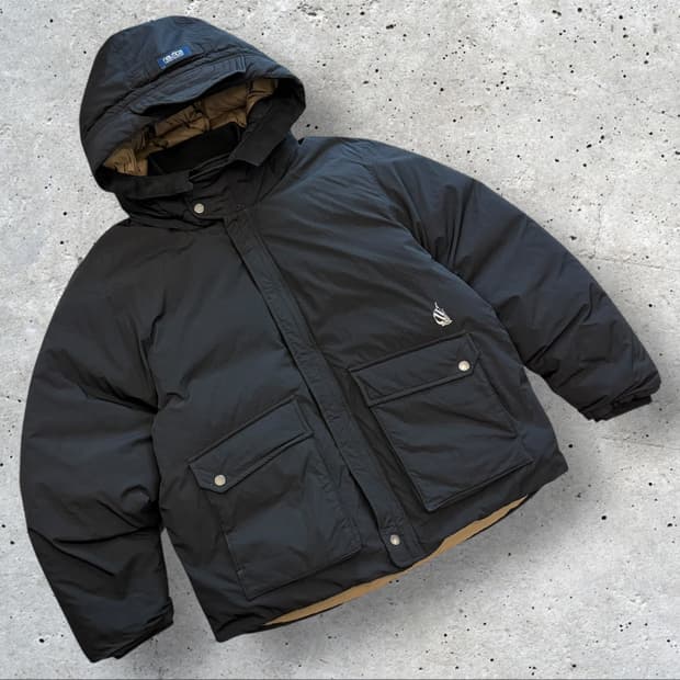 [L] 노티카 구스 다운 블랙 후드 패딩 점퍼 C488