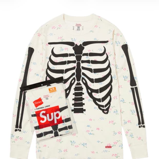 슈프림 헤인즈 본즈 플로럴 XL