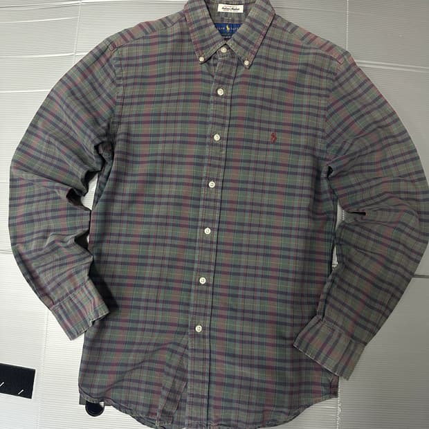 폴로 랄프로렌 슬림핏 체크 긴팔 셔츠 S