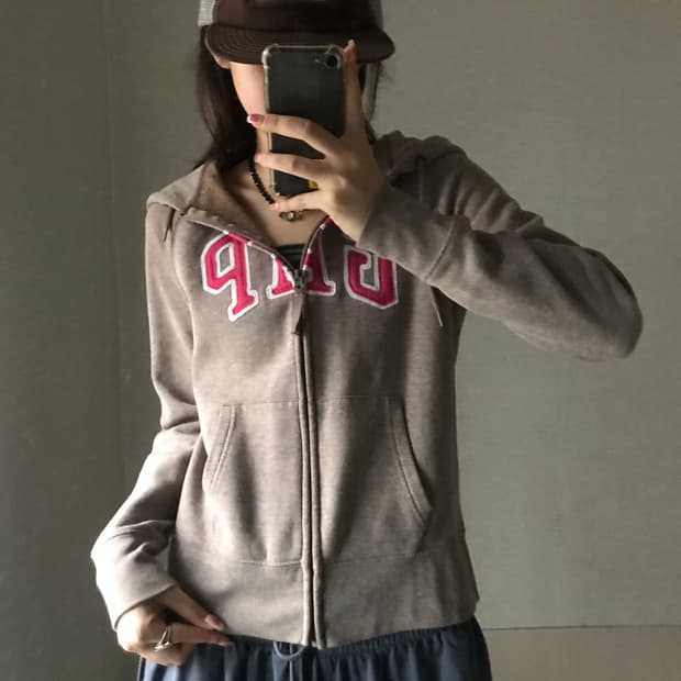 갭 브라운 후드집업