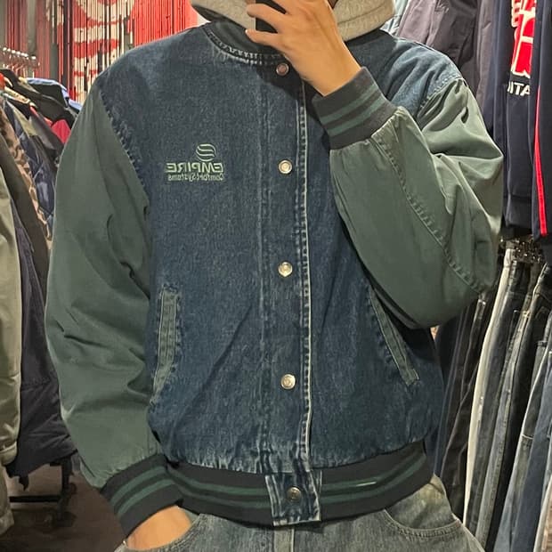 [IM] VTG 데님 바시티 자켓
