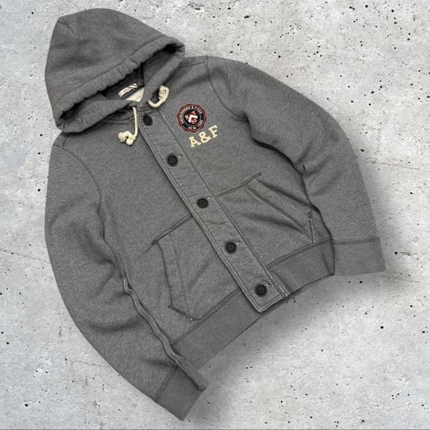 [S] 아베크롬비 버튼 회색 후드 집업 C632